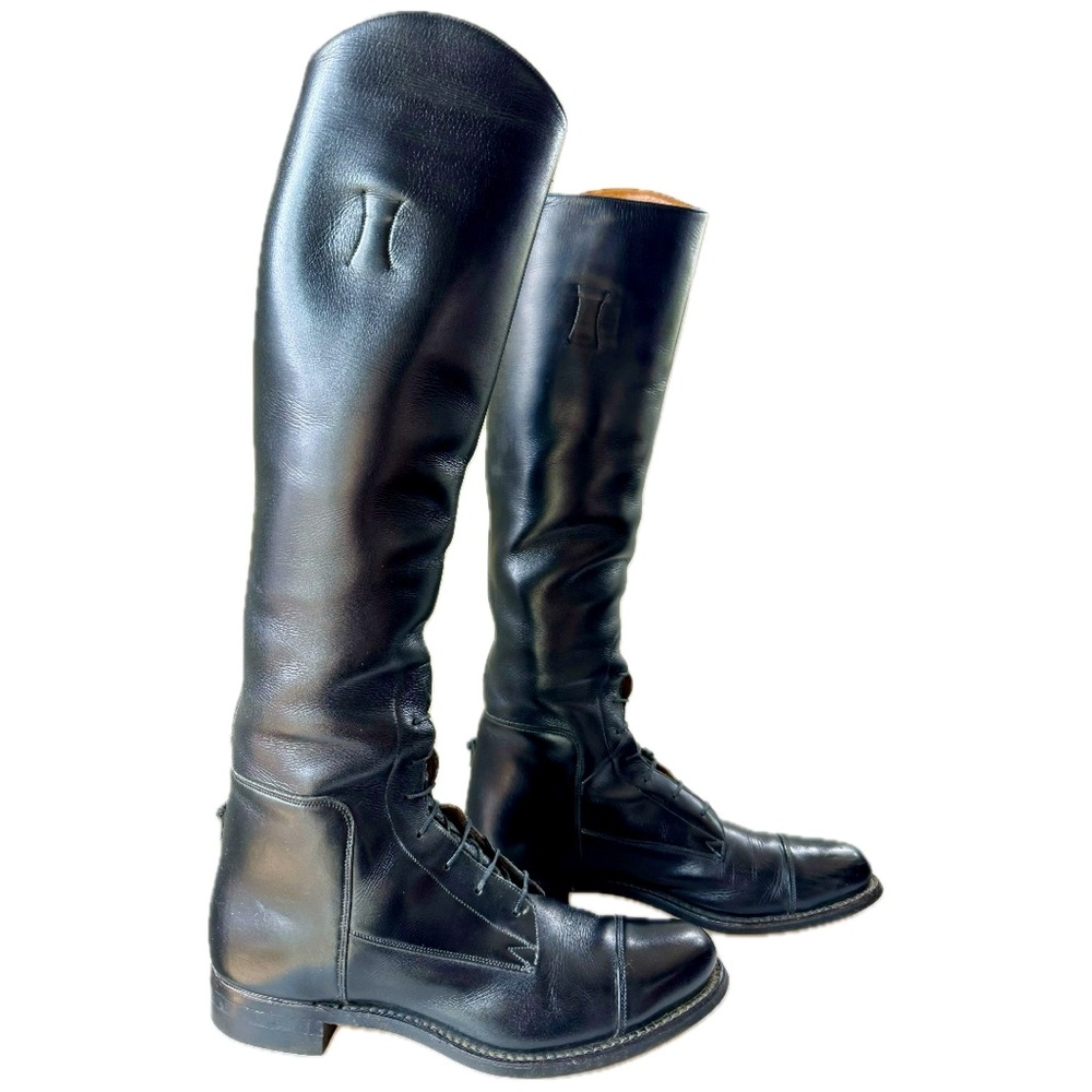 Custom Field Dressage Riding Equestrian Black Leather Tall Knee High Black Boots